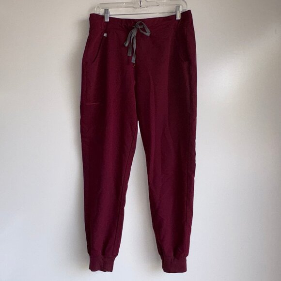 Figs Pants - FIGS Zamora Scrub Pants Joggers Size Medium Burgundy Maroon